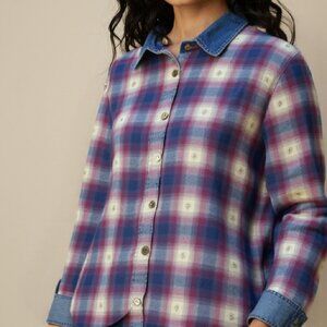 Vintage Pearl River Clothing Co. Plaid Cotton Shirt Size L - Retro Casual Button